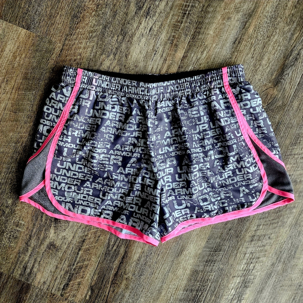 Under Armour Women's Gray and Pink Shorts